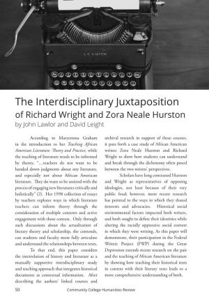 The Interdisciplinary Juxtaposition of Richard Wright and Zora Neale Hurston by John Lawlor and David Leight
