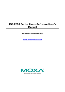 MC-1200 Series Linux Software User's Manual