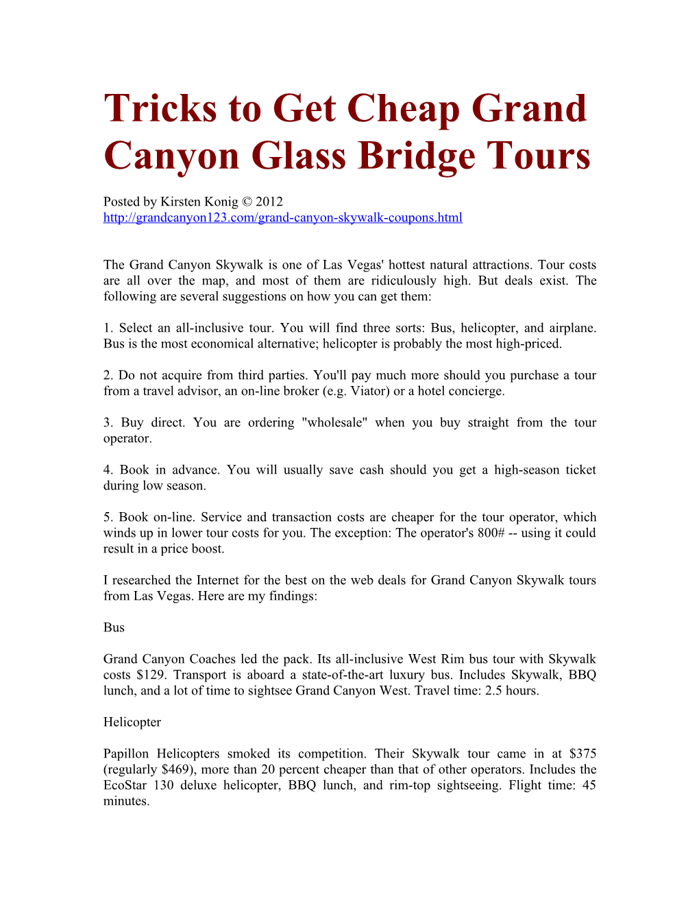 Tricks to Get Cheap Grand Canyon Glass Bridge Tours