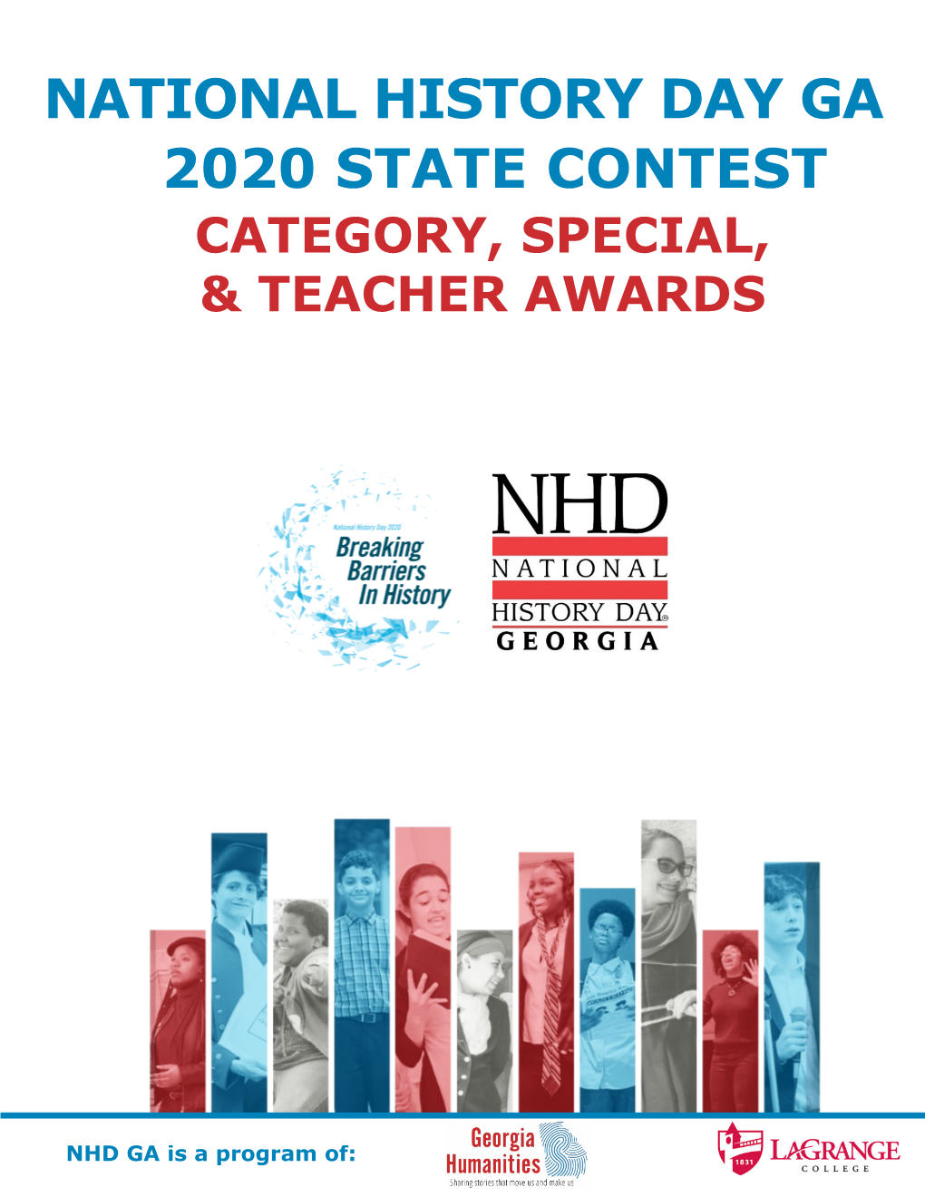 National History Day Ga 2020 State Contest Category, Special, & Teacher Awards