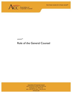 Role of the General Counsel