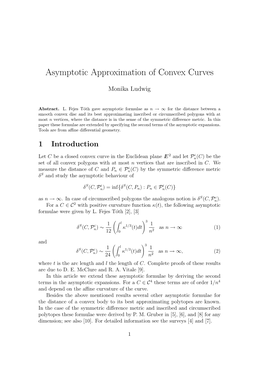 Asymptotic Approximation of Convex Curves