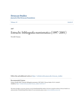 Bibliografia Numismatica (1997-2001) Novella Vismara
