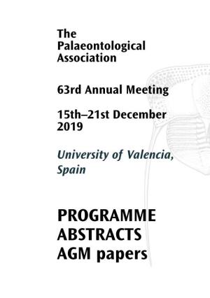 PROGRAMME ABSTRACTS AGM Papers