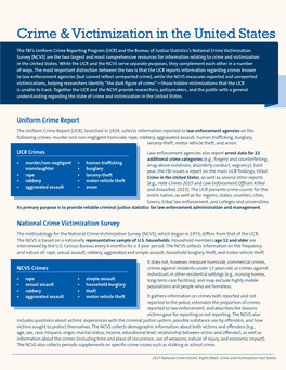 Crime and Victimization in the United States Fact Sheet