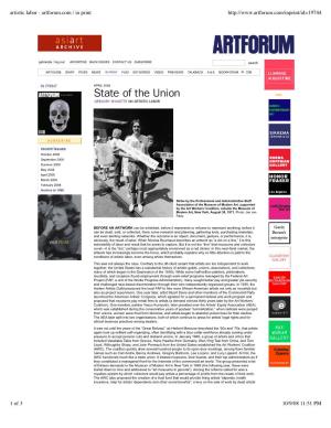 Artistic Labor - Artforum.Com / in Print