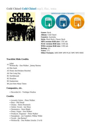 Cold Chisel Cold Chisel Mp3, Flac, Wma