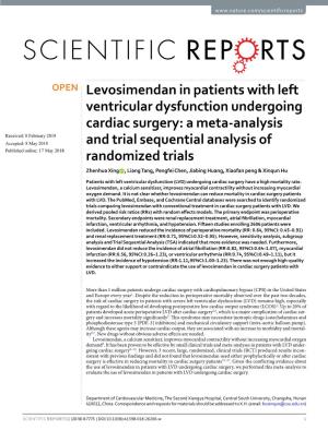 Levosimendan in Patients with Left Ventricular Dysfunction