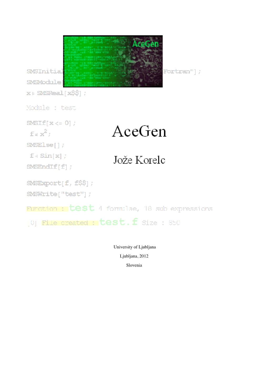 Acegen Contents 2 Acegen Code Generator