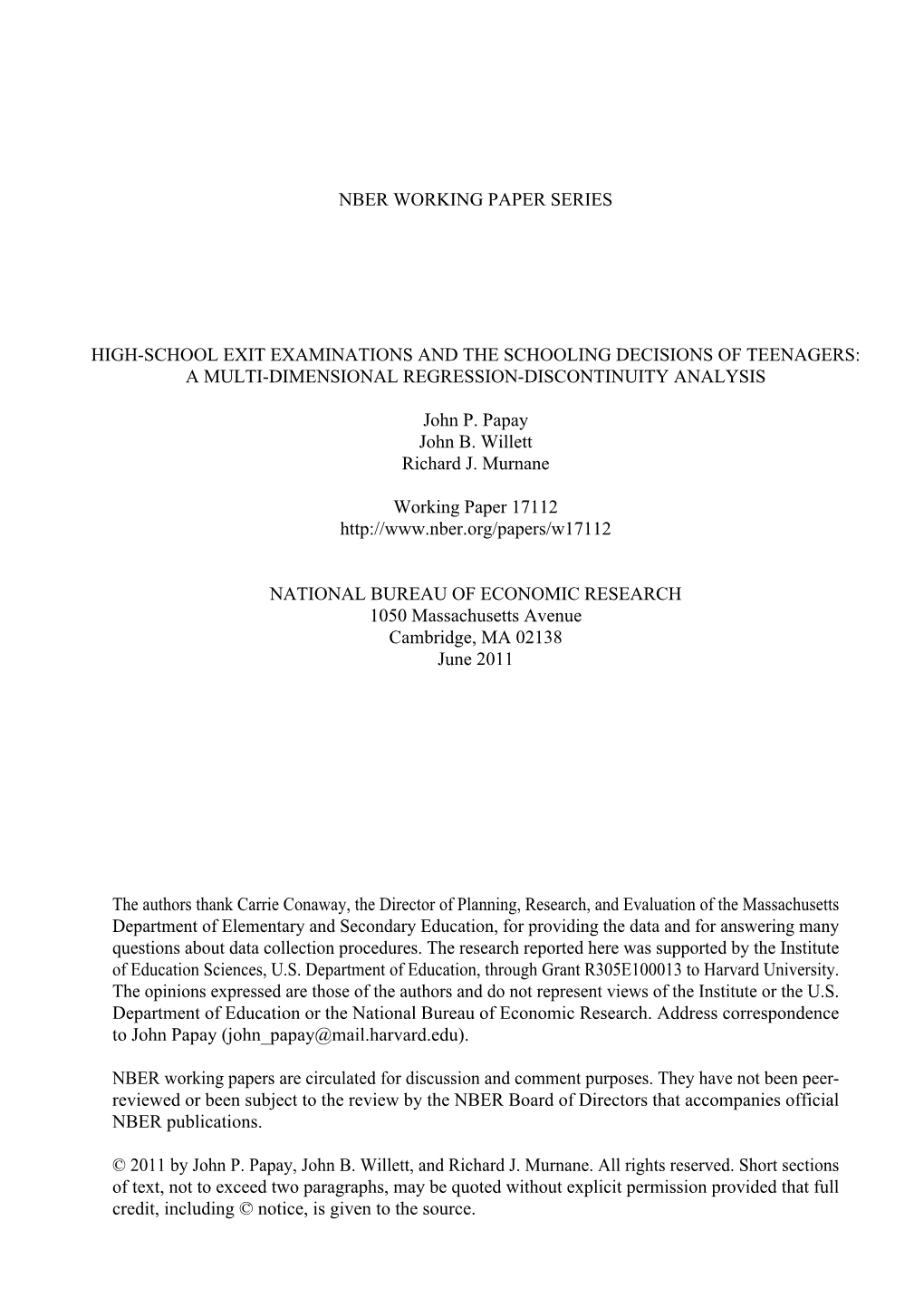 High-School Exit Examinations and the Schooling Decisions of Teenagers: a Multi-Dimensional Regression-Discontinuity Analysis