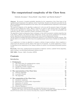 The Computational Complexity of the Chow Form