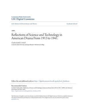 Reflections of Science and Technology in American Drama from 1913 to 1941