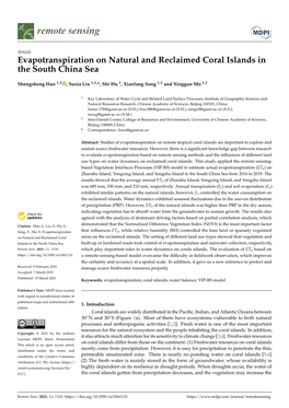 Evapotranspiration on Natural and Reclaimed Coral Islands in the South China Sea