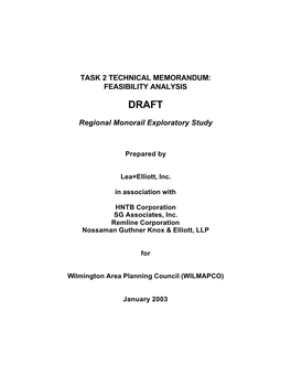 FEASIBILITY ANALYSIS Regional Monorail Exploratory