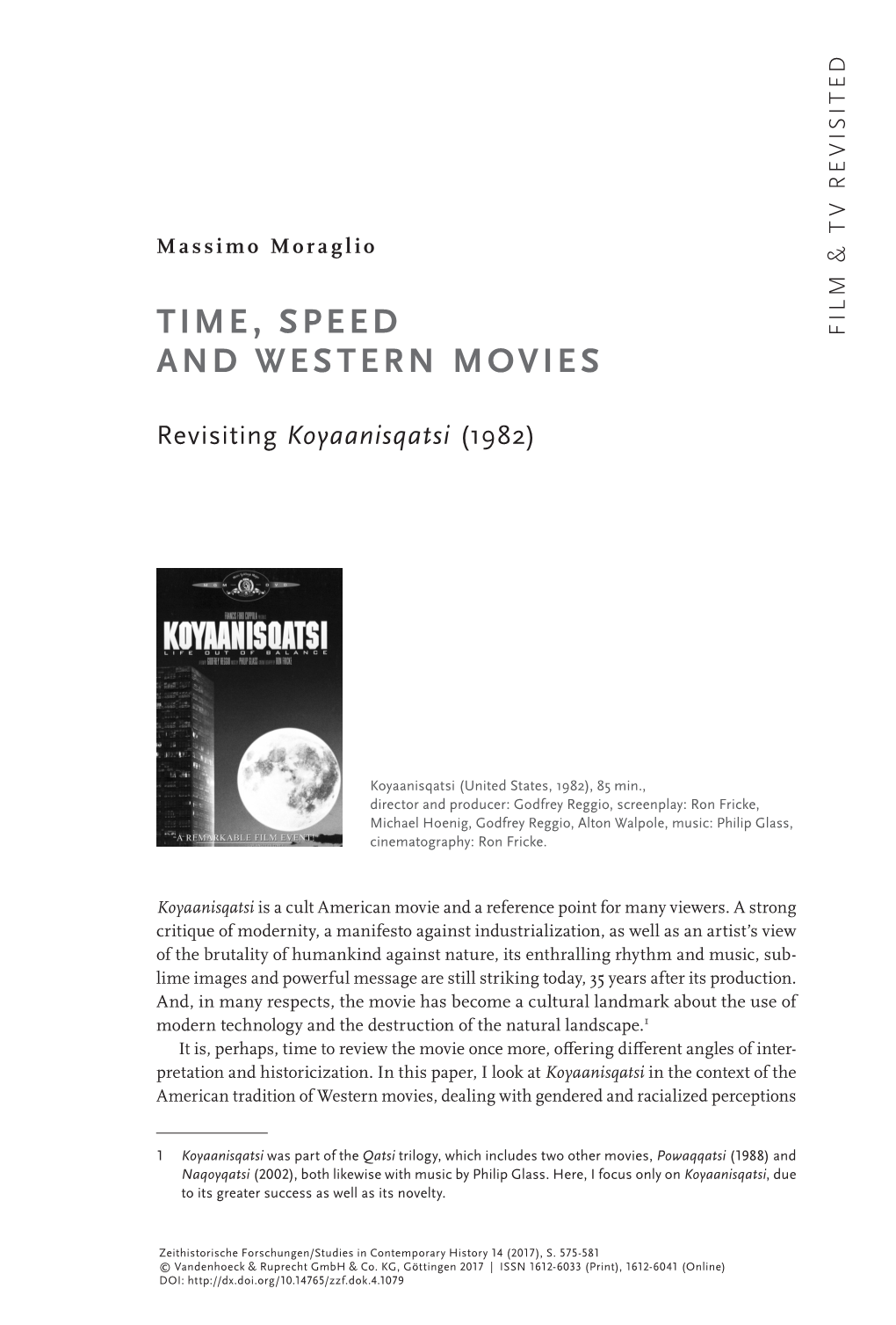 Time, Speed and Western Movies 577