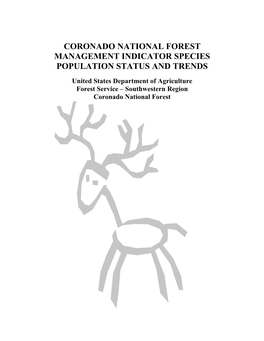 Coronado National Forest Management Indicator Species Population Status and Trends