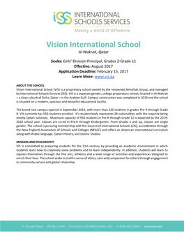 Vision International School Al Wakrah, Qatar