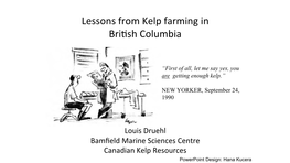 Lessons from Kelp Farming in Bri Sh Columbia
