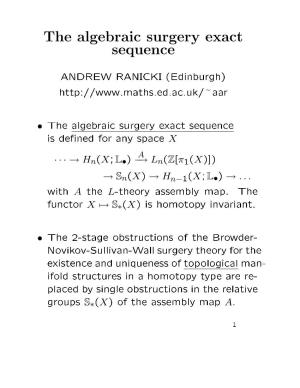 The Algebraic Surgery Exact Sequence