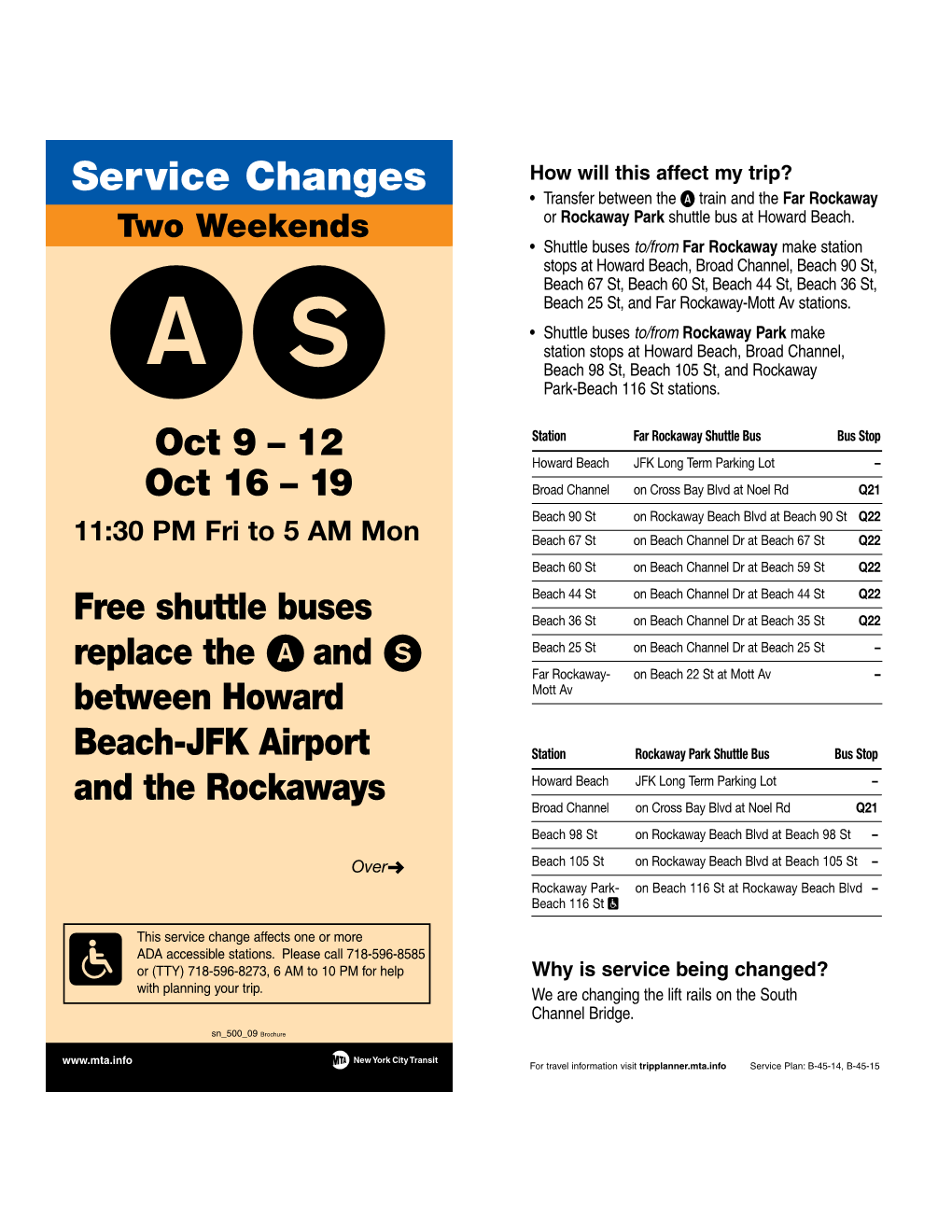 Service Changes