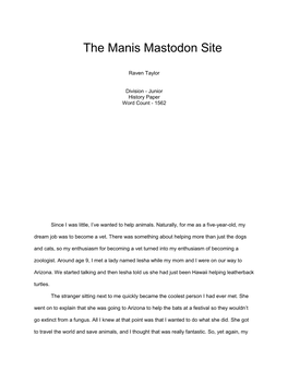 The Manis Mastodon Site