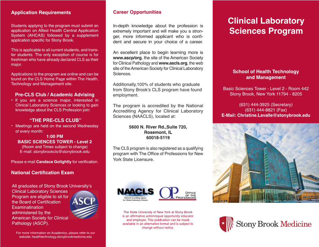 Clinical Laboratory Sciences Program