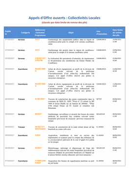 Appels D'offre Des Collectivités Locales