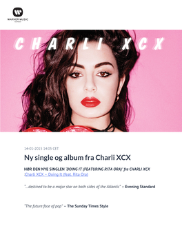 Ny Single Og Album Fra Charli XCX