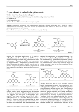 And 6-Carboxyfluorescein Yuichiro Ueno, Guan-Sheng Jiao, Kevin Burgess* Department of Chemistry, Texas a & M University, P.O