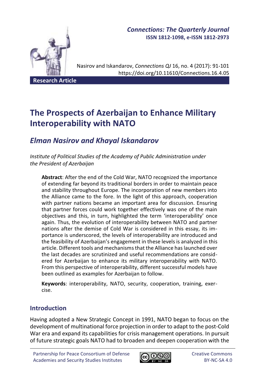 The Prospects of Azerbaijan to Enhance Military Interoperability with NATO