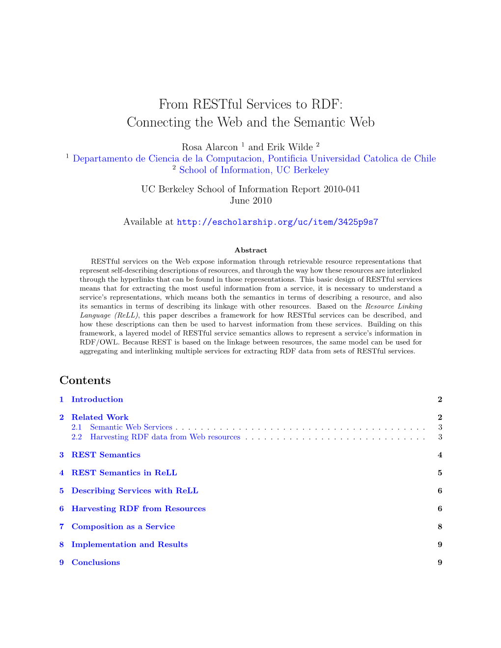 From Restful Services to RDF: Connecting the Web and the Semantic Web