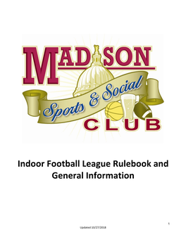 Indoor Football League Rulebook and General Information