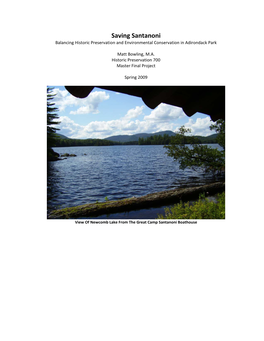 Saving Santanoni Balancing Historic Preservation and Environmental Conservation in Adirondack Park