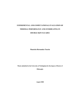 Experimental and Computational Evaluation Of