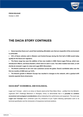 The Dacia Story Continues