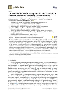 Publish-And-Flourish: Using Blockchain Platform to Enable Cooperative Scholarly Communication