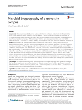 Microbial Biogeography of a University Campus Ashley A