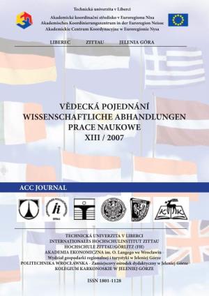 Vědecká Pojednání Wissenschaftliche Abhandlungen Prace Naukowe Xiii / 2007