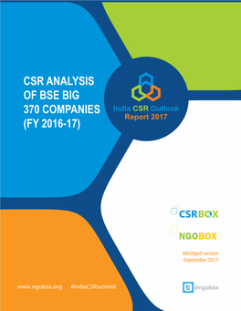 Csr Analysis of Bse Big 370 Companies (Fy 2016-17)