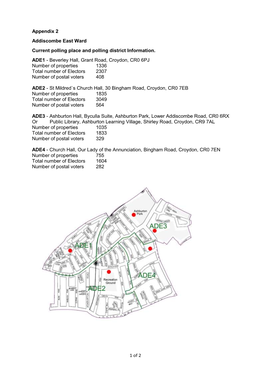 1 of 2 Appendix 2 Addiscombe East Ward Current Polling Place And