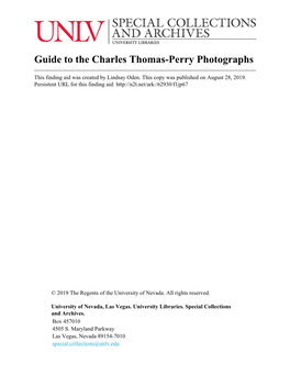 Guide to the Charles Thomas-Perry Photographs