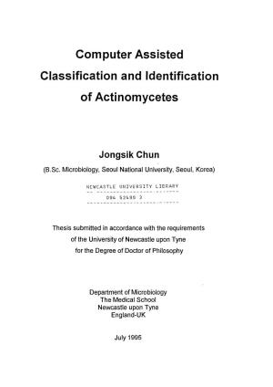 Computer Assisted Classification and Identification of Actinomycetes