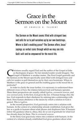 Grace in the Sermon on the Mount by Charles H