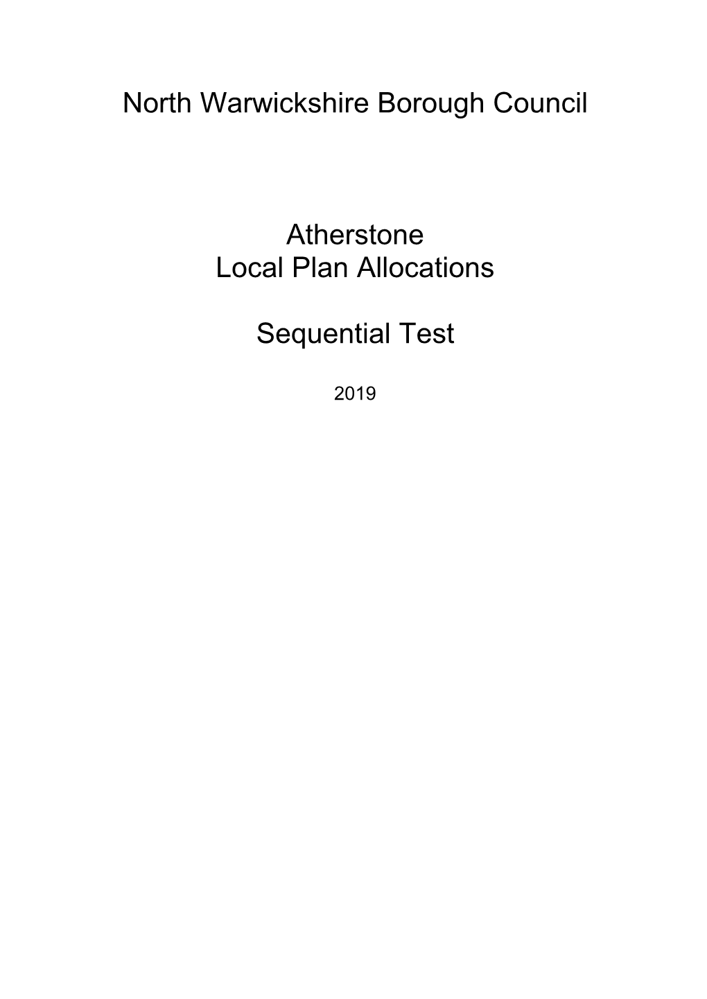 North Warwickshire Borough Council Atherstone Local Plan Allocations