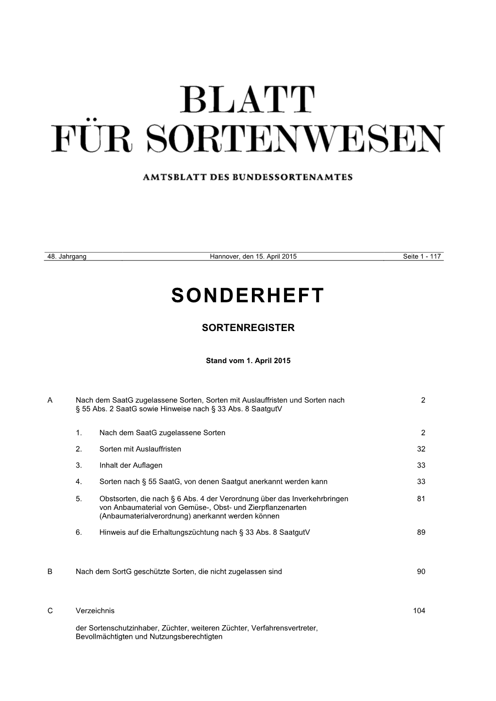 Sonderheft 2015