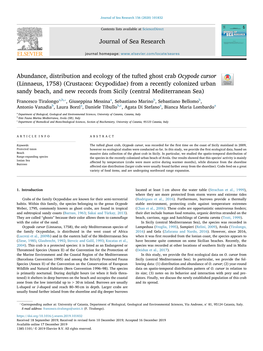 Abundance, Distribution and Ecology of the Tufted Ghost Crab