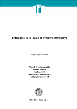 Enterobacterales Í Salati Og Sýklalyfjanæmi Þeirra Vigdís