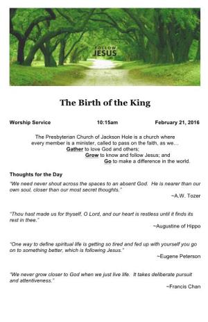 Worship Bulletin 10Am 2-21-16