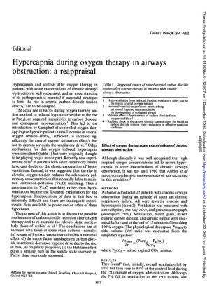 Hypercapnia During Oxygen Therapy in Airways Obstruction: a Reappraisal