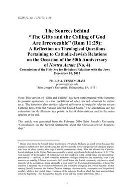 The Sources Behind “The Gifts and the Calling of God Are Irrevocable